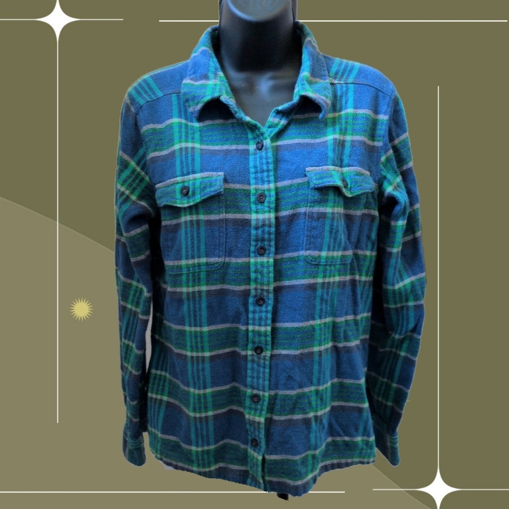 ✨ Patagonia Organic Cotton Fjord Flannel Shirt Size Women's 10